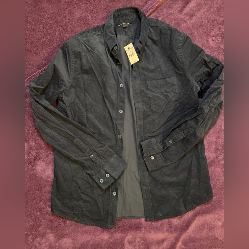Express Men's Cordoroy Button-Up Shirt